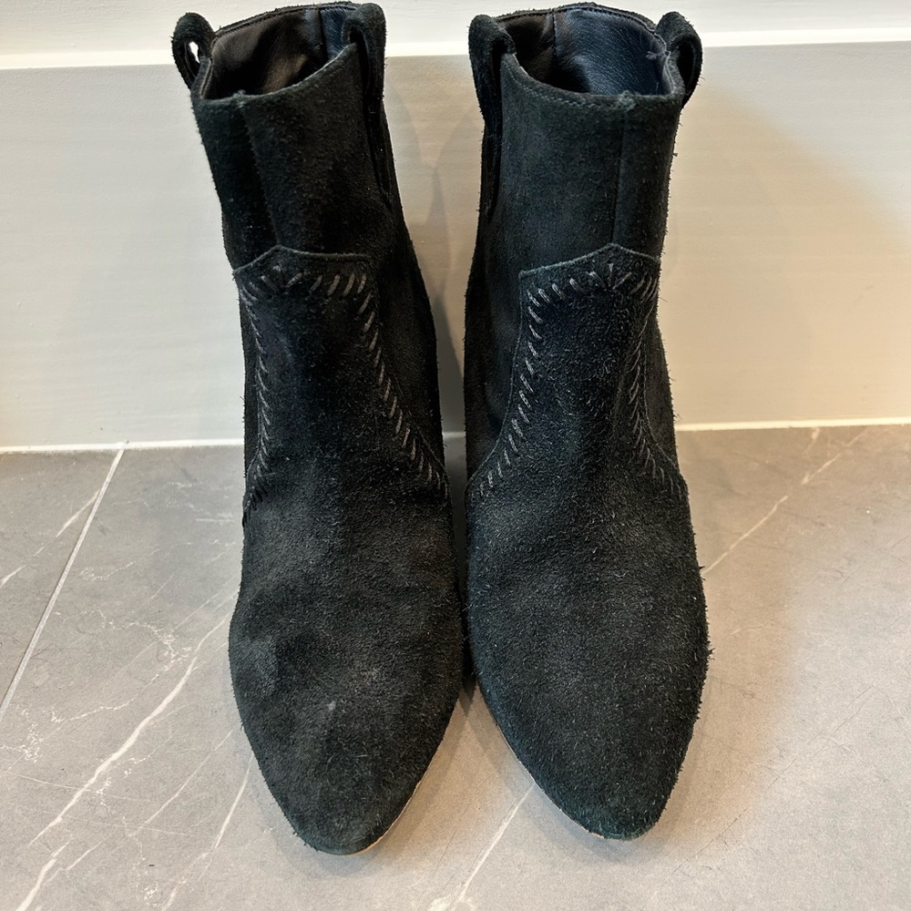 Rebecca Minkoff black wedge booties